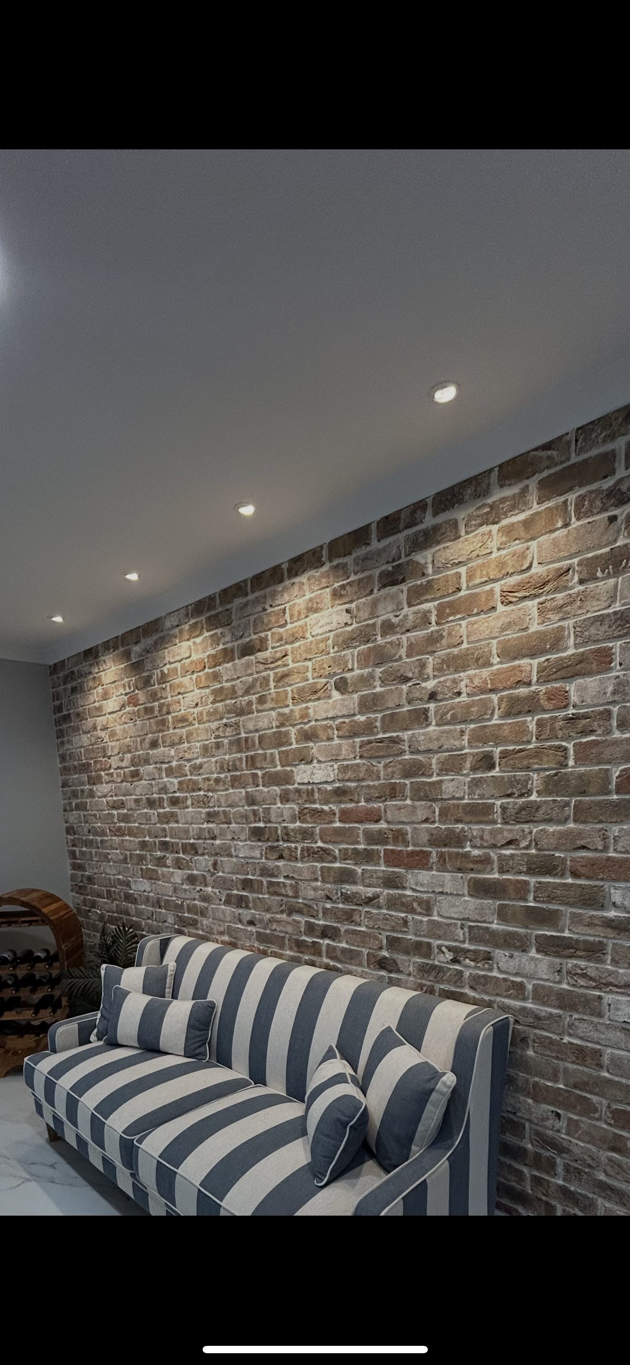 Feature brick wall downlighting